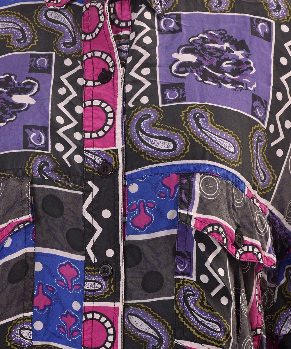 Paisley Painting Multi Pattern Silk Shirtåڥ꡼륯ĥͥ