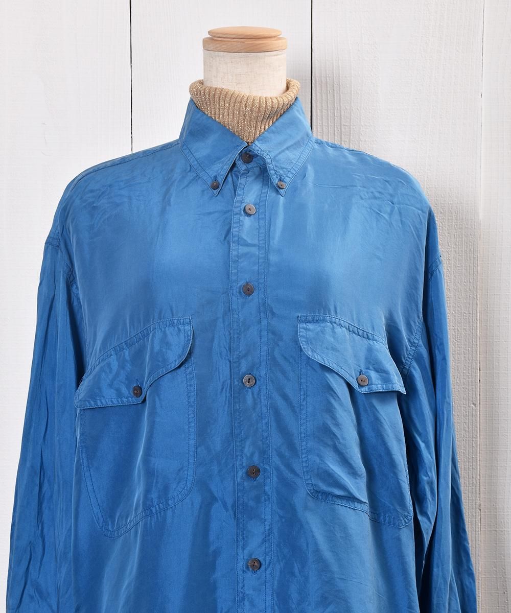 Blue Big Silhouette Silk Shirt｜ブルー系 ビッグシルエット