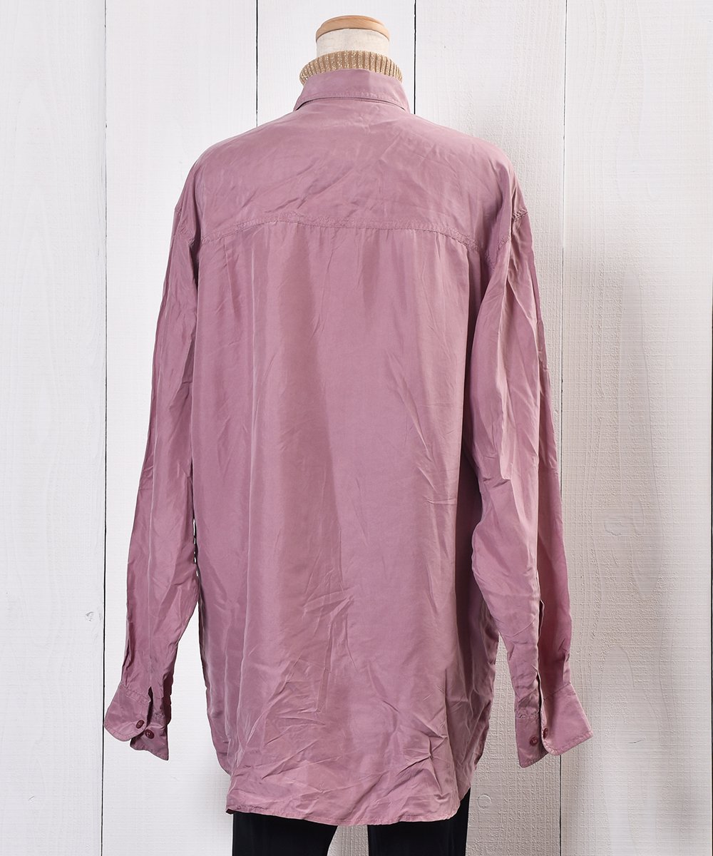 Pink Big Silhouette Silk Shirt｜ピンク系 ビッグシルエット シルク 