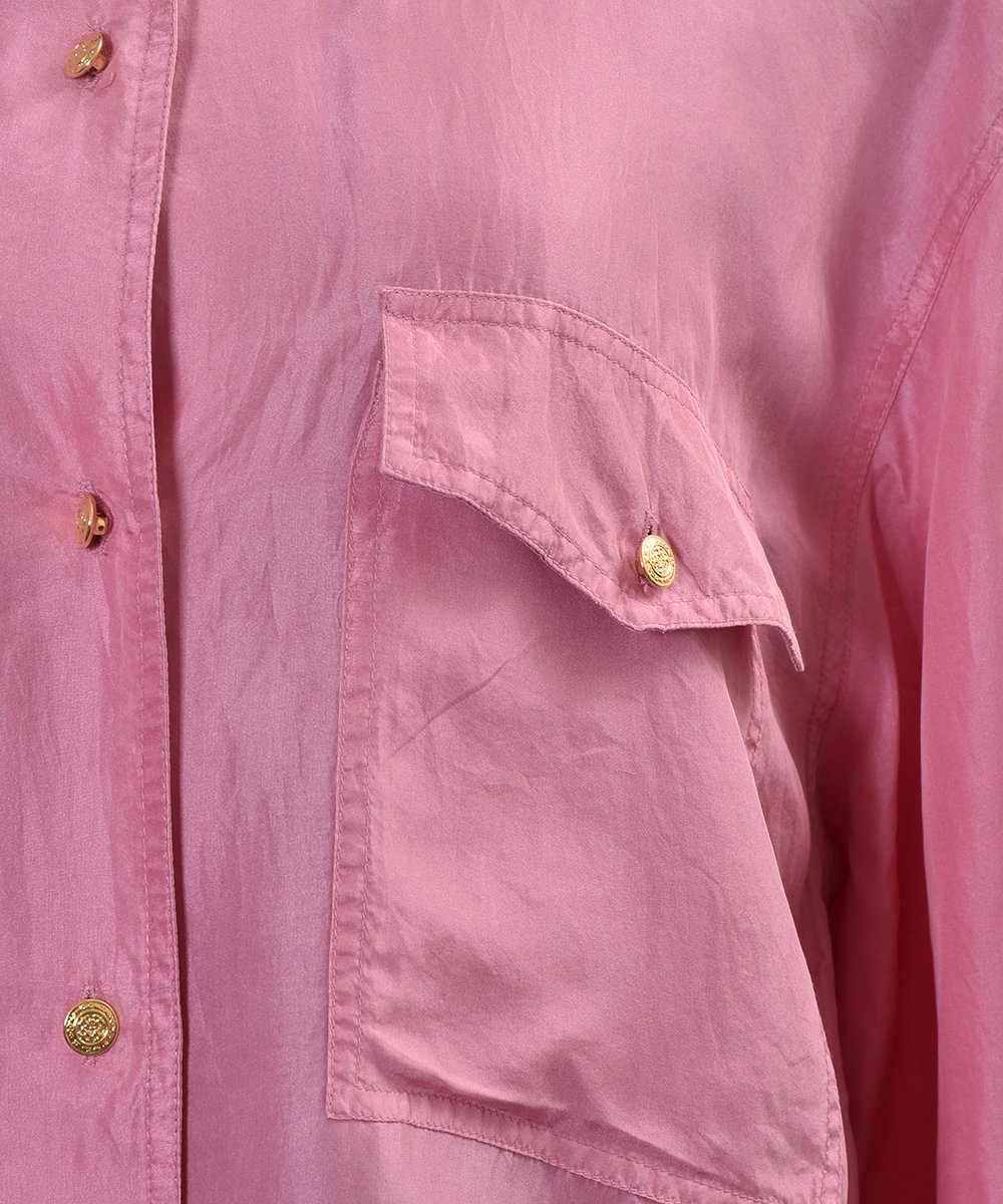Pink Big Silhouette Silk Shirtåԥ󥯷 ӥå륨å 륯 ͥ