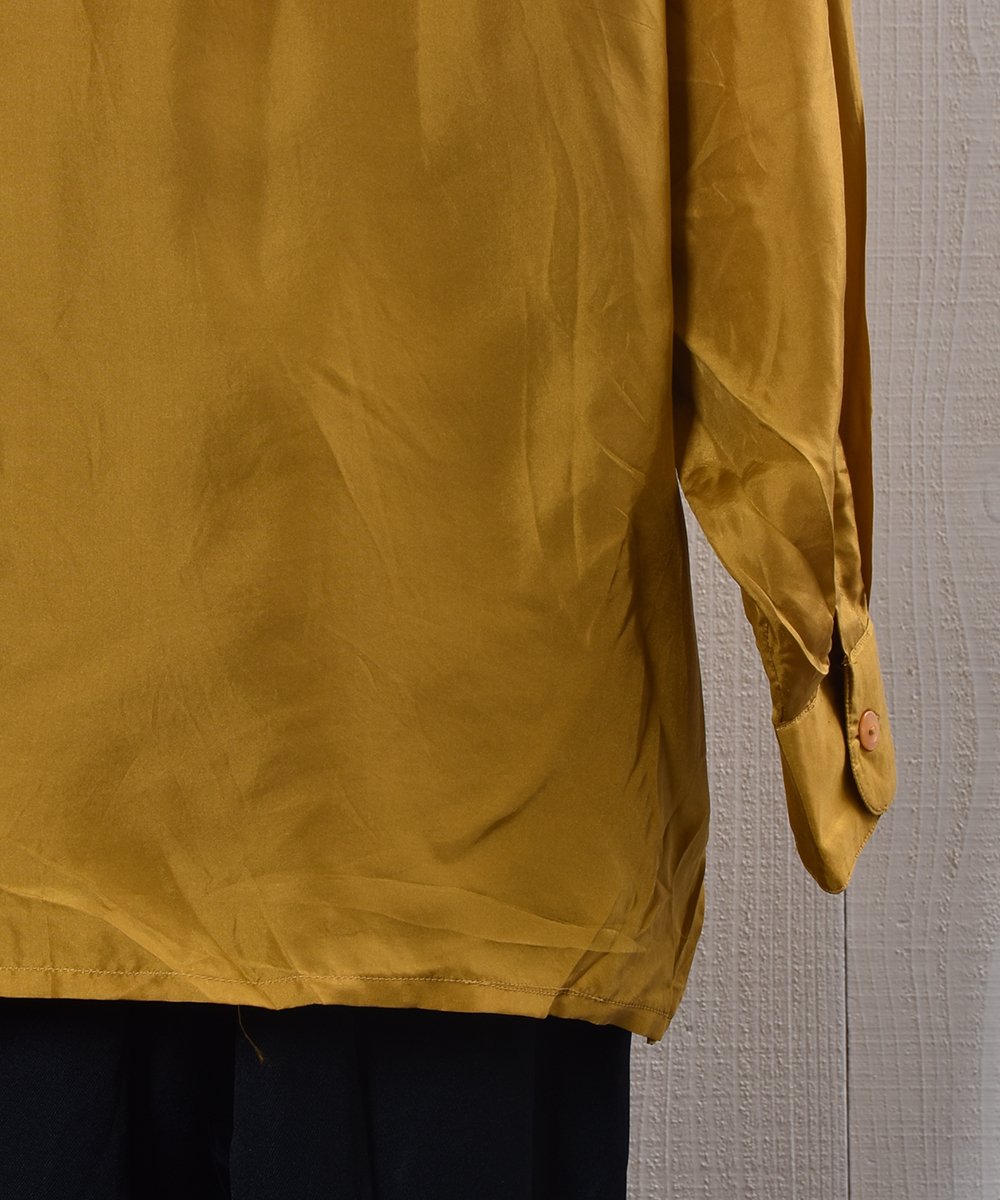 Open Collar Yellow Silk Shirtå ߥ륯ĥͥ