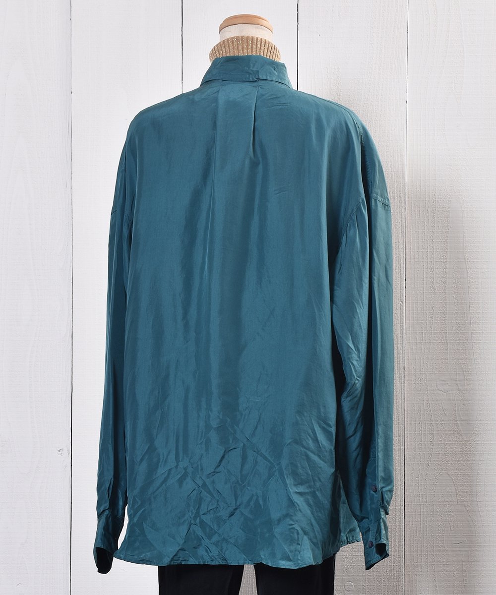 Big Silhouette Turquoise Silk Shirtå  ӥå 륯ġͥ