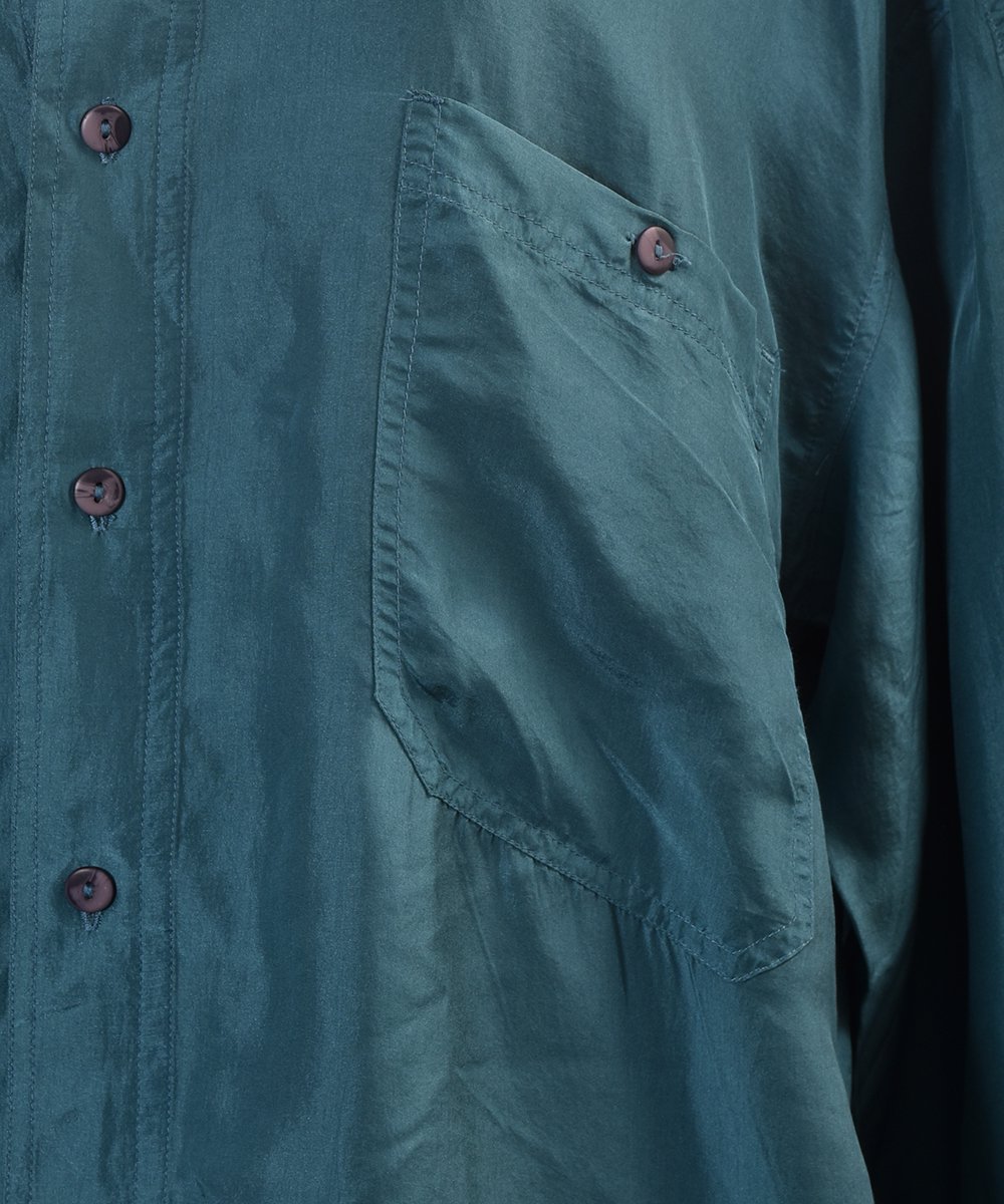 Big Silhouette Turquoise Silk Shirtå  ӥå 륯ġͥ