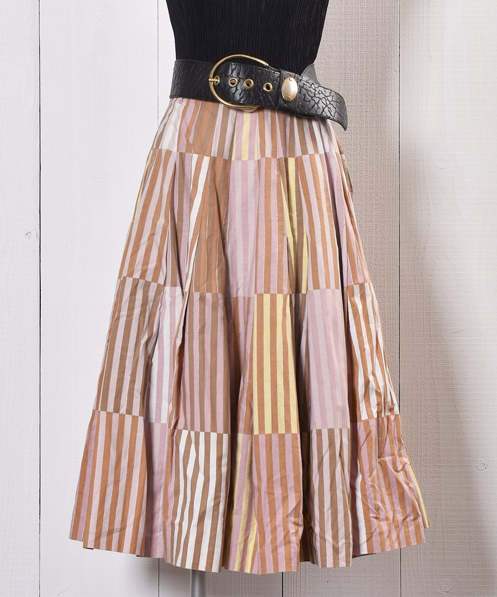  European Stripe Crazy pattern Pocket Skirtå衼å 쥤ѥ ȥ饤ץ  ͥå  岰졼ץե롼 ࡼ