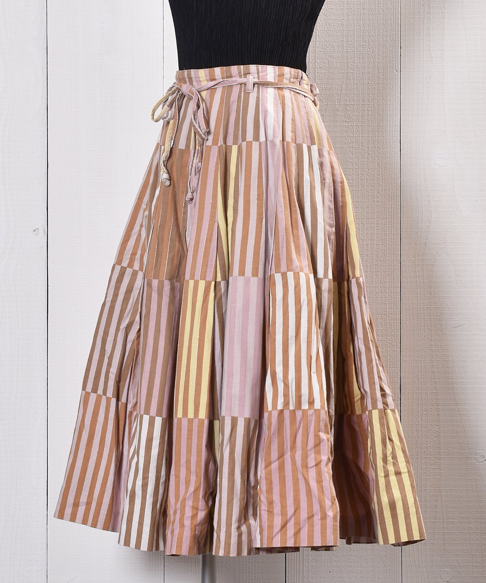 European Stripe Crazy pattern Pocket Skirtå衼å 쥤ѥ ȥ饤ץȥͥ