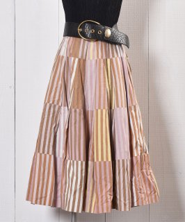 European Stripe Crazy pattern Pocket Skirtå衼å 쥤ѥ ȥ饤ץ Υͥå 岰졼ץե롼 ࡼ