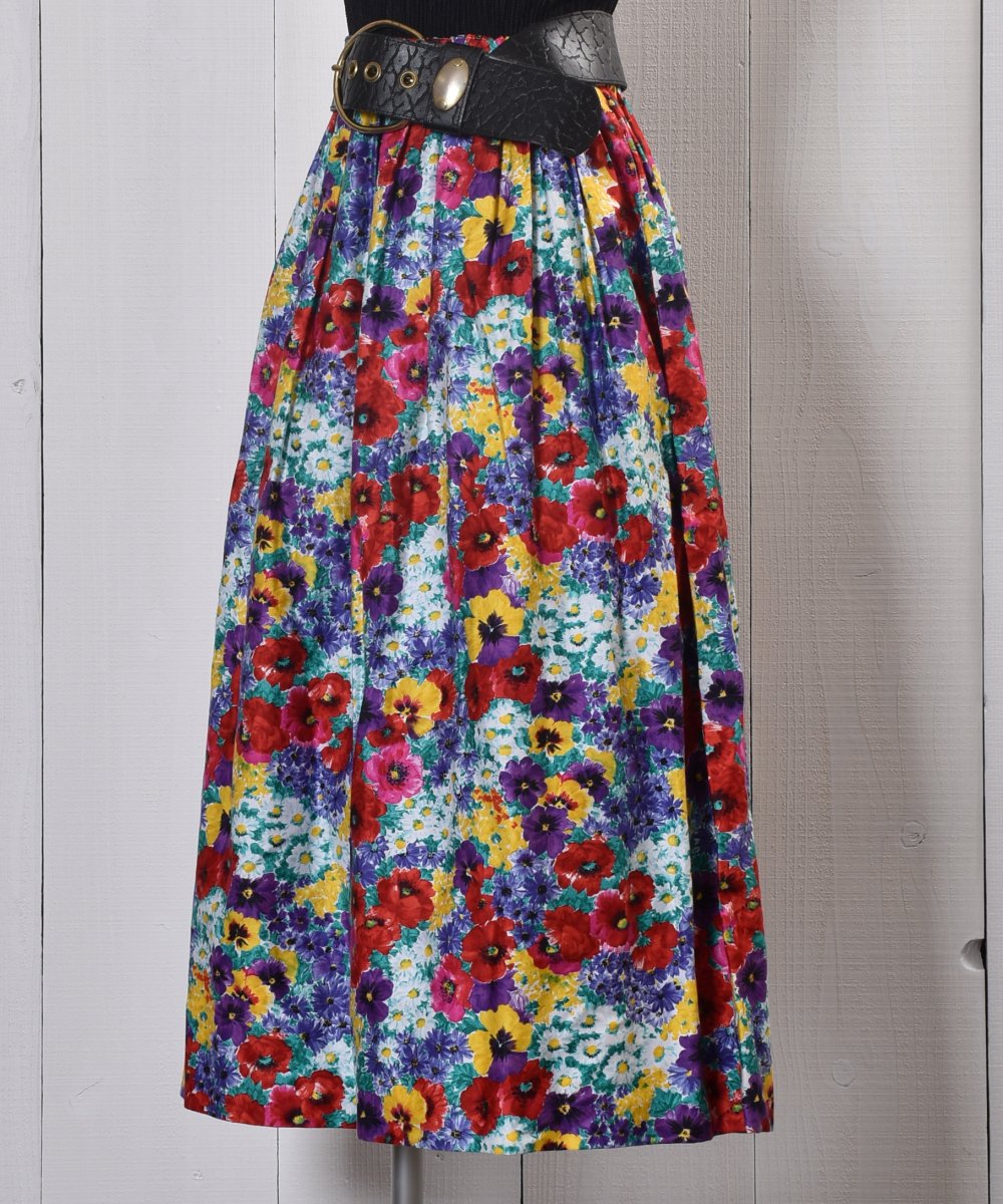 flower pattern Skirt Made in USA ֤ åꥫåۥ磻ȡߥѡץϥͥ