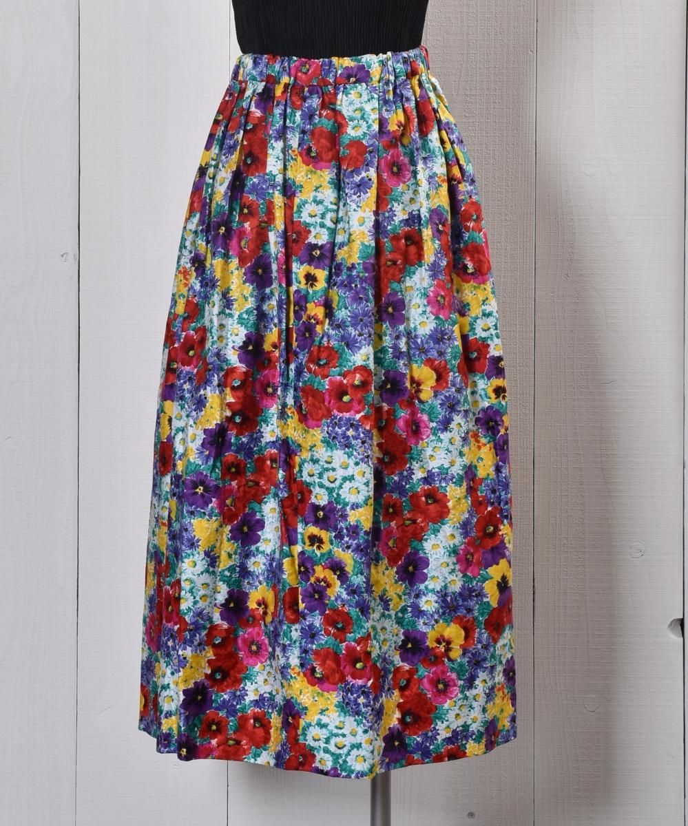 flower pattern Skirt Made in USA ֤ åꥫåۥ磻ȡߥѡץϥͥ