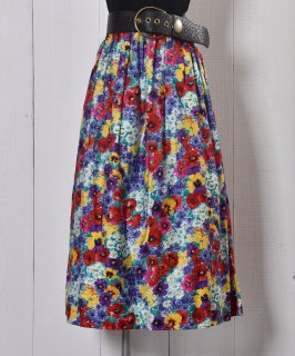 flower pattern Skirt Made in USA ֤ åꥫåۥ磻ȡߥѡץ Υͥå 岰졼ץե롼 ࡼ