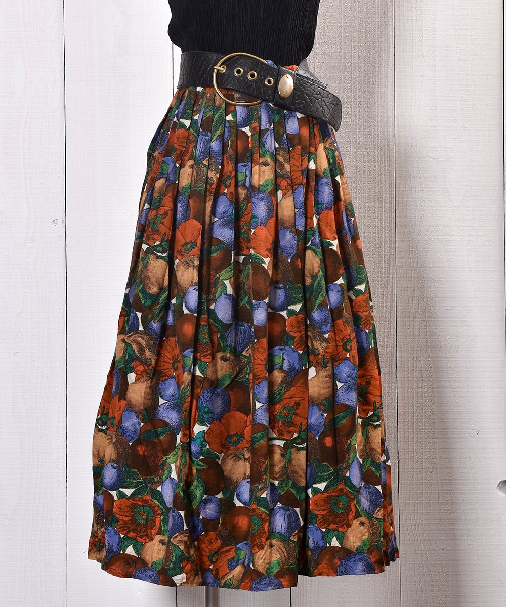 Made in Italy Fruit Painting Pattern Skirt｜イタリア製 フルーツ総