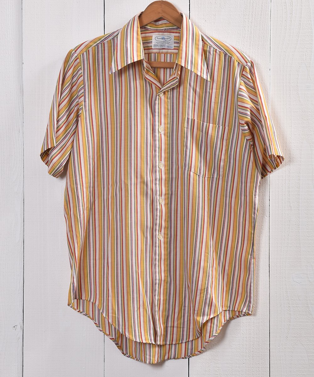  TOWNCRAFT 70's Short Sleeve Stripe Shirt | ֥󥯥եȡ70ǯ Ⱦµġȥ饤  ͥå  岰졼ץե롼 ࡼ