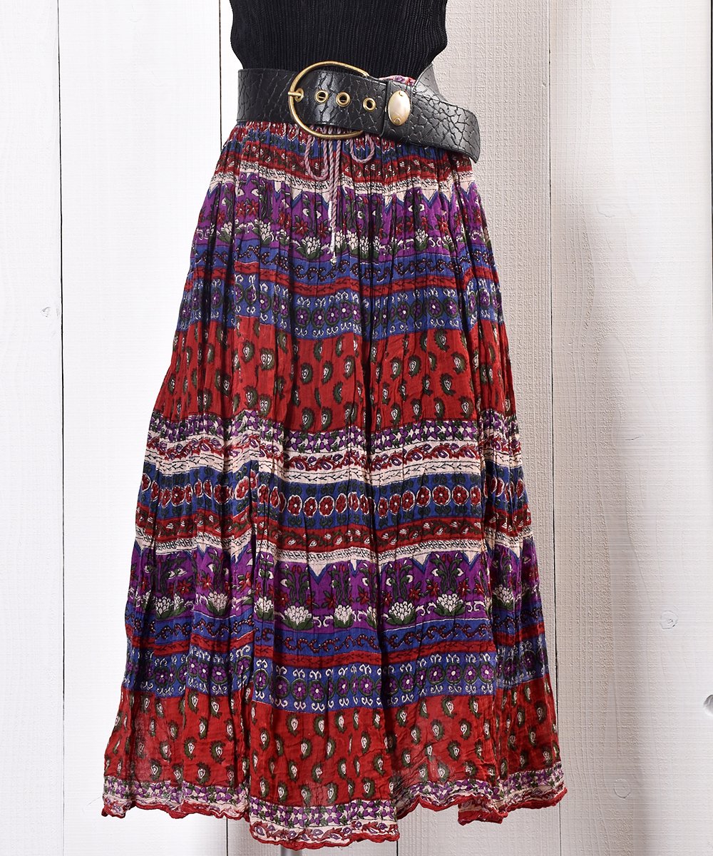  Made in India Indian Cotton Skirt Ethnic Patternåʥ ˥å   ͥå  岰졼ץե롼 ࡼ