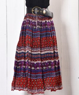 Made in India Indian Cotton Skirt Ethnic Patternåʥ ˥å  Υͥå 岰졼ץե롼 ࡼ