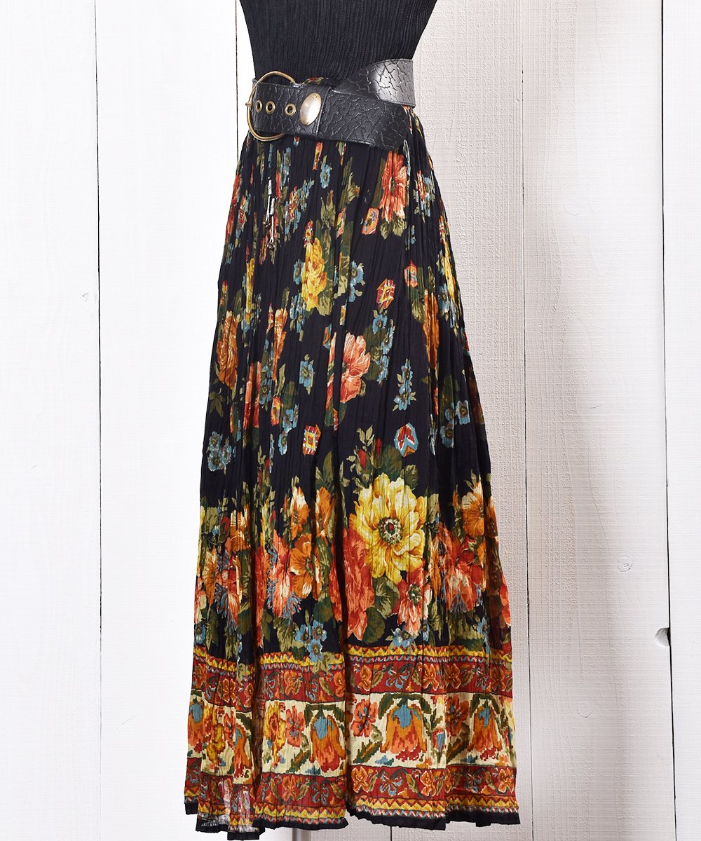 Made in India Indian Cotton Skirt Black with Floweråʥ  ͥ