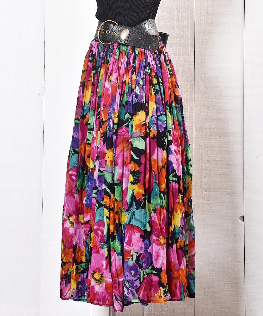 開店記念セール！ Cotton Indian India in Made Skirt Pattern Flower Vivid コレクション