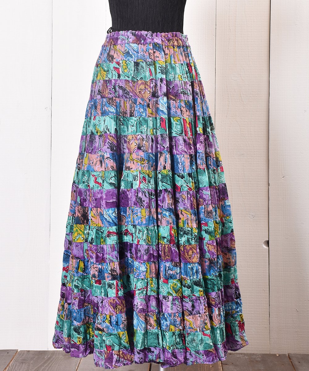 Made in India Indian Cotton Skirt Patchwork like Colorful Pattern ...