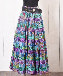 Made in India Indian Cotton Skirt Patchwork like Colorful Patternåʥ ե ѥå  Υͥå 岰졼ץե롼 ࡼ