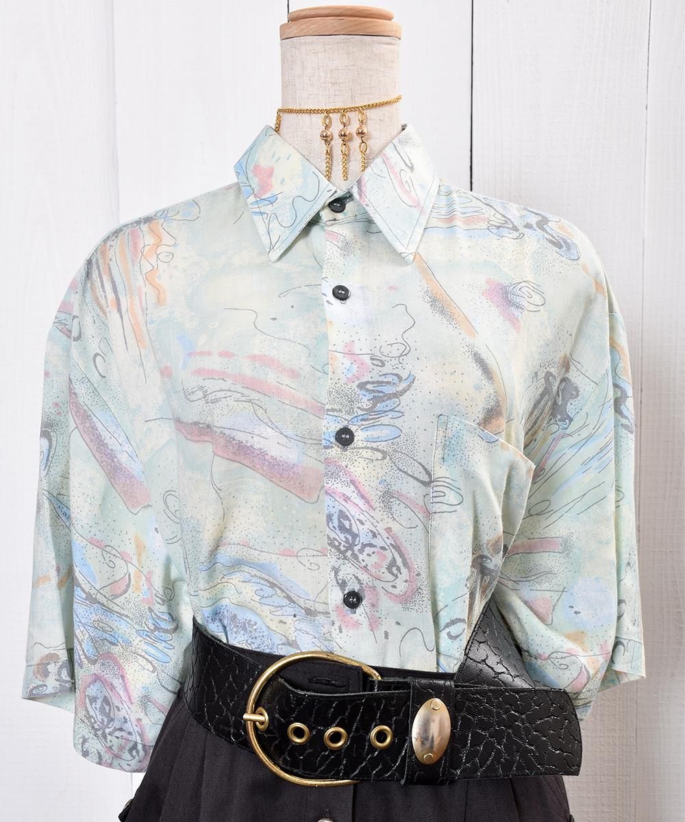 Artistic Painting Short Sleeve Shirt 絵画風プリント総柄半袖シャツ 古着のネット通販サイト 古着屋グレープフルーツムーン Grapefruitmoon Onlineshop ヴィンテージアイテム レトロファッション Artistic Painting Short Sleeve Shirt 絵画風プリント総柄半袖シャツ 古着のネット通販サイト 古着屋グレープフルーツムーン Grapefruitmoon Onlineshop ヴィンテージアイテム レトロファッション