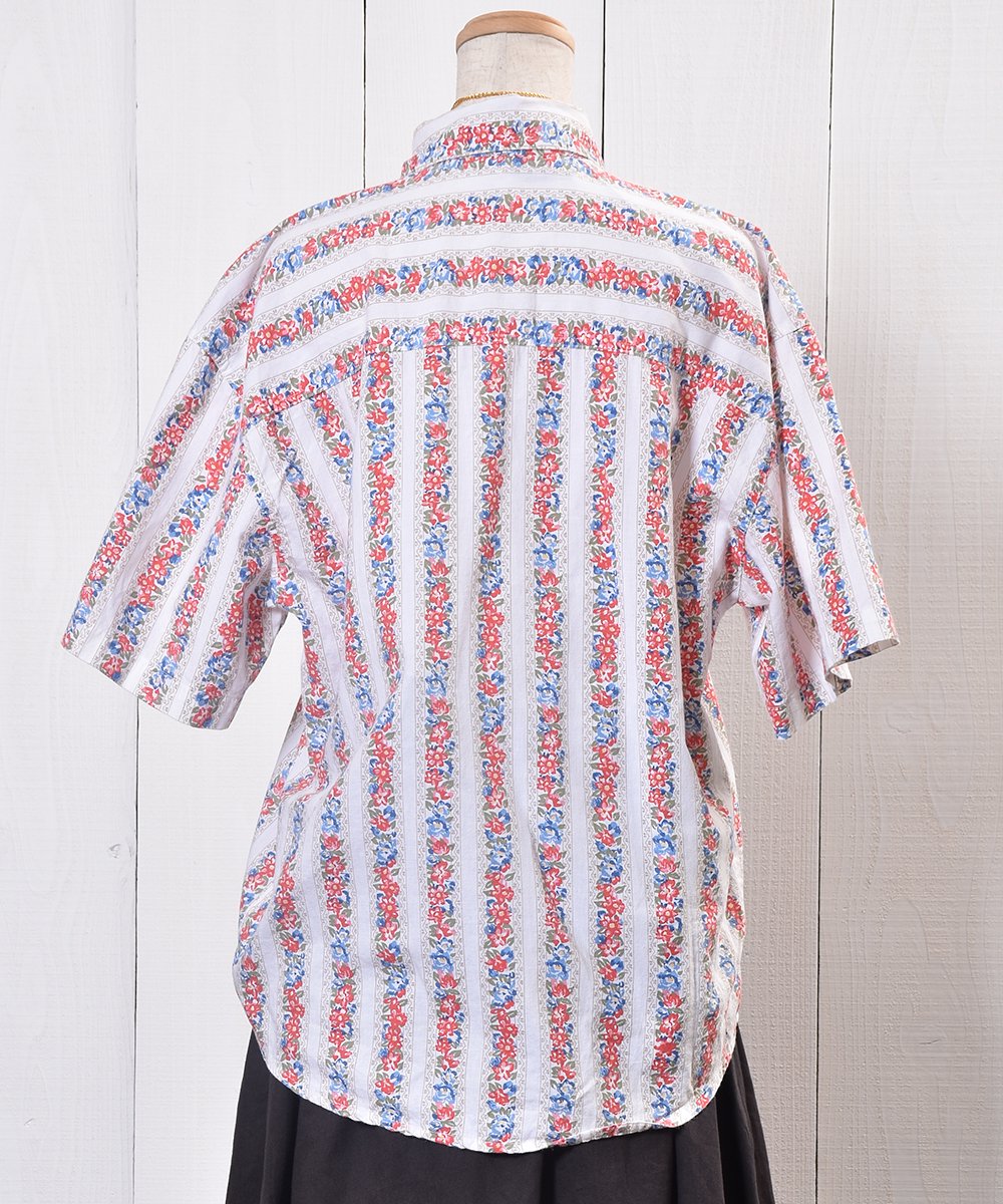 EURO Flower Stripe Short Sleeve Shirtå桼 եȥ饤 Ⱦµġͥ