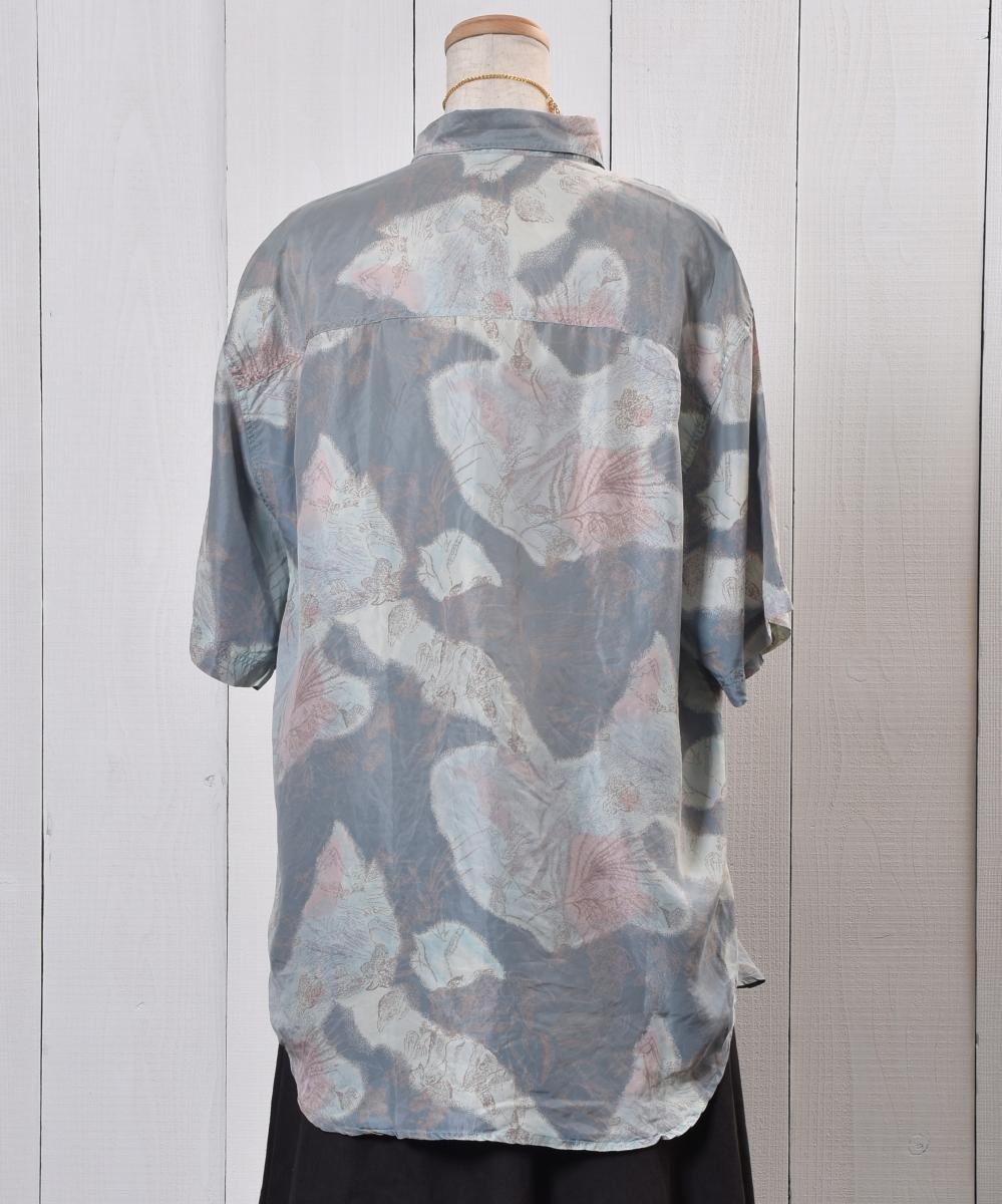 Reine Seide Short Sleeve Shirt｜ボタニカル 絵画風柄 半袖
