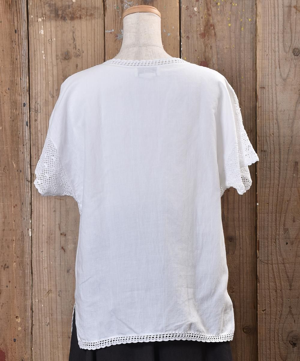 Made in Europe Ramee Fabric Embroidery Blouse ｜ヨーロッパ製