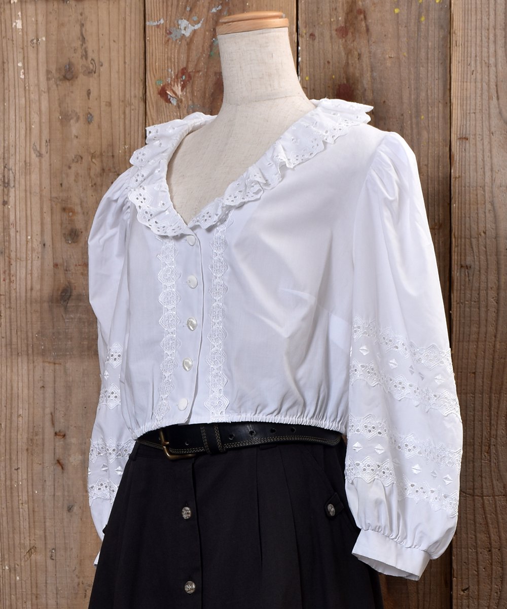 Made in Europe Cutwork Short Blouse ｜ヨーロッパ製 カットワーク