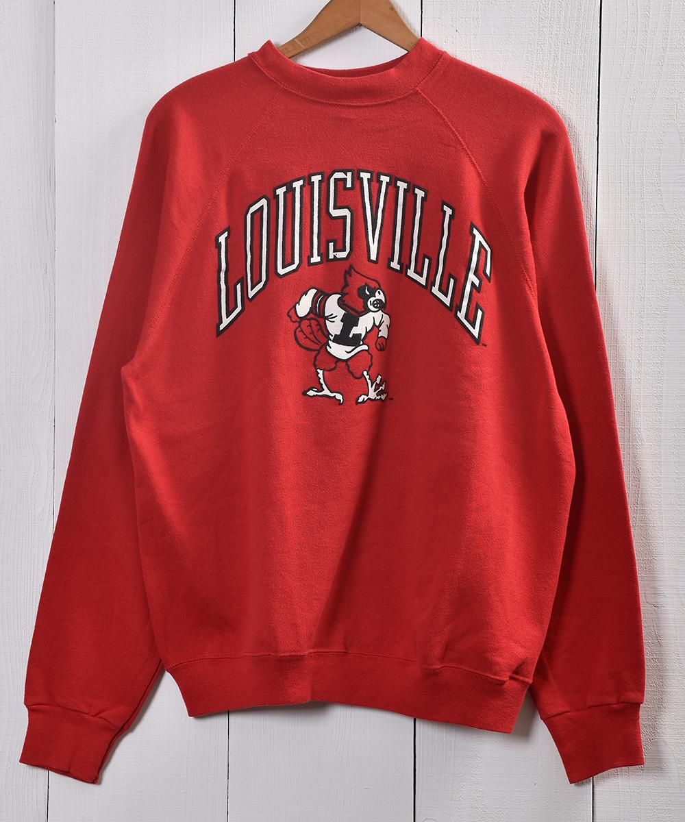 Made In Usa Louisville Football Frockyprint Sweat アメリカ製 ルイスヴィル アメフトチーム フロッキープリントスウェット 古着のネット通販サイト 古着屋グレープフルーツムーン Grapefruitmoon Onlineshop ヴィンテージアイテム レトロファッション