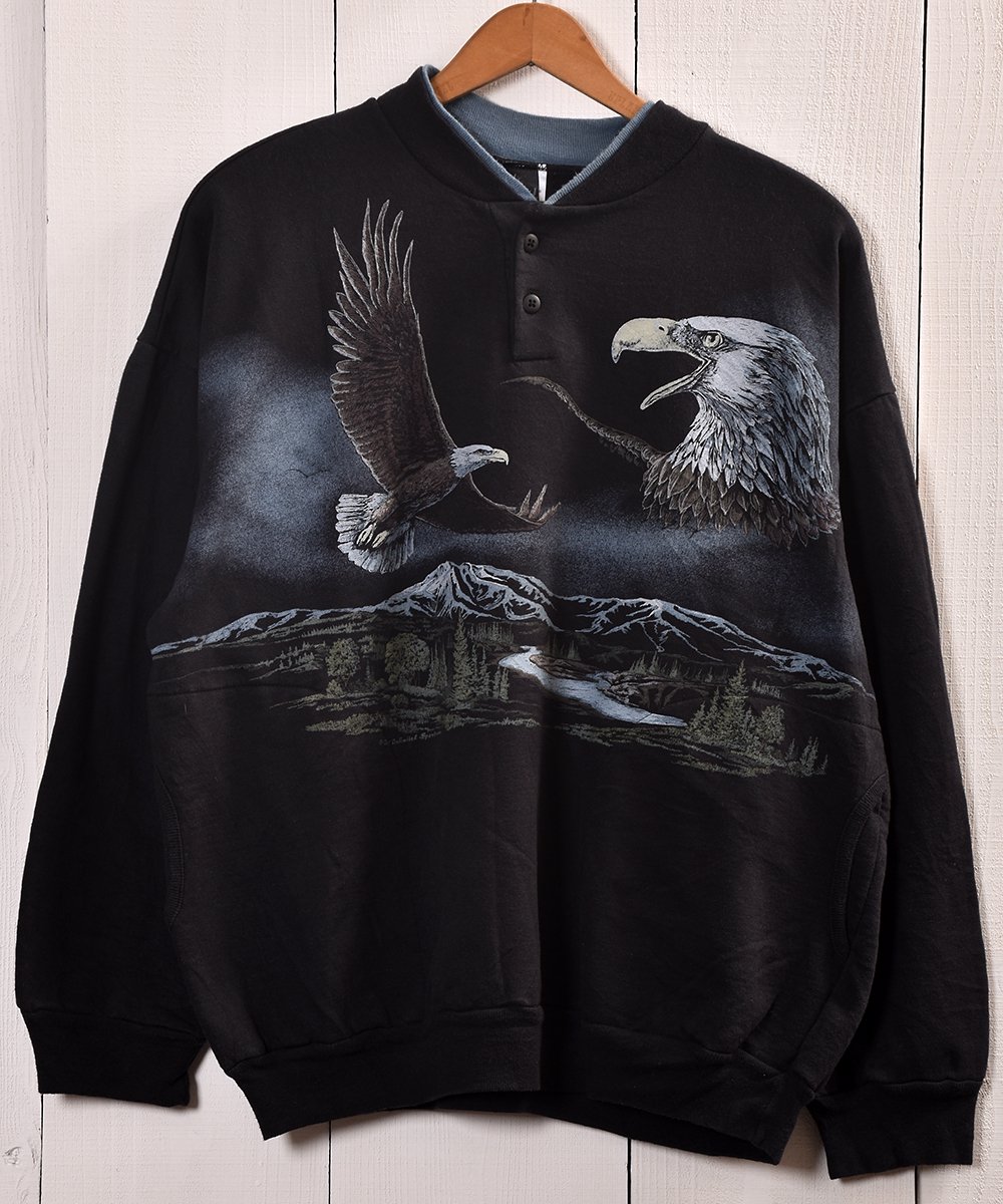  Made in Mexico Eagle Animal Print Sweatåᥭ  ץȥå إ꡼ͥå  ͥå  岰졼ץե롼 ࡼ