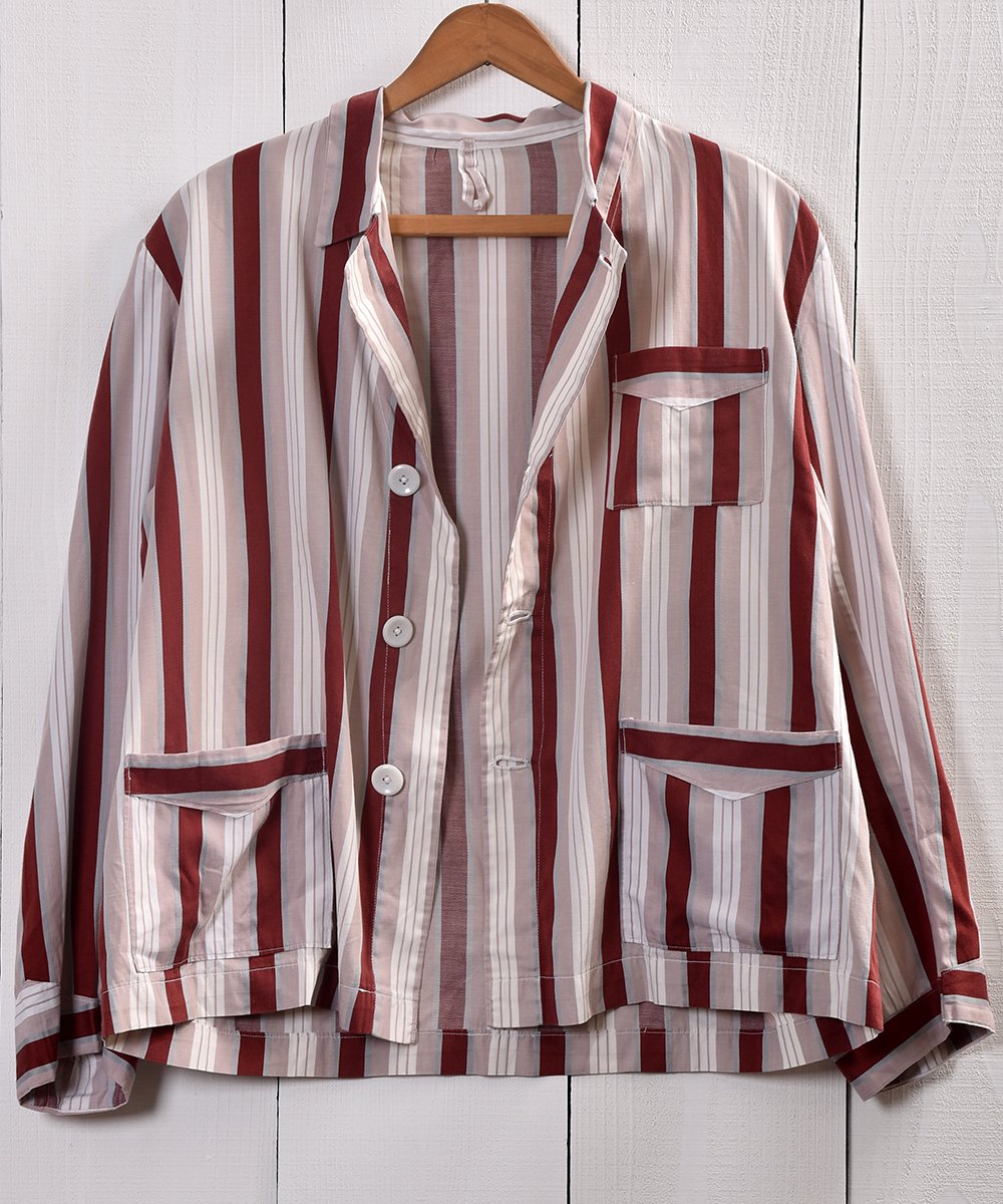 Light Fabric Stripe Pattern Pajamas Shirt å饤ȥե֥å ȥ饤 ѥޥĥͥ