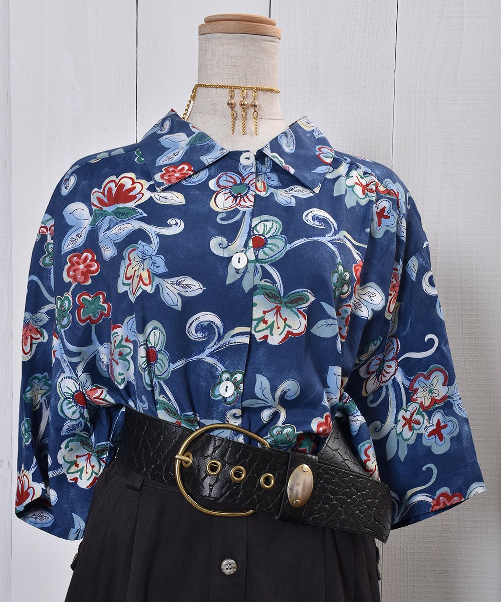  Made in Swiss Flower Pattern Short Sleeve Shirtå  Ⱦµ   ͥå  岰졼ץե롼 ࡼ