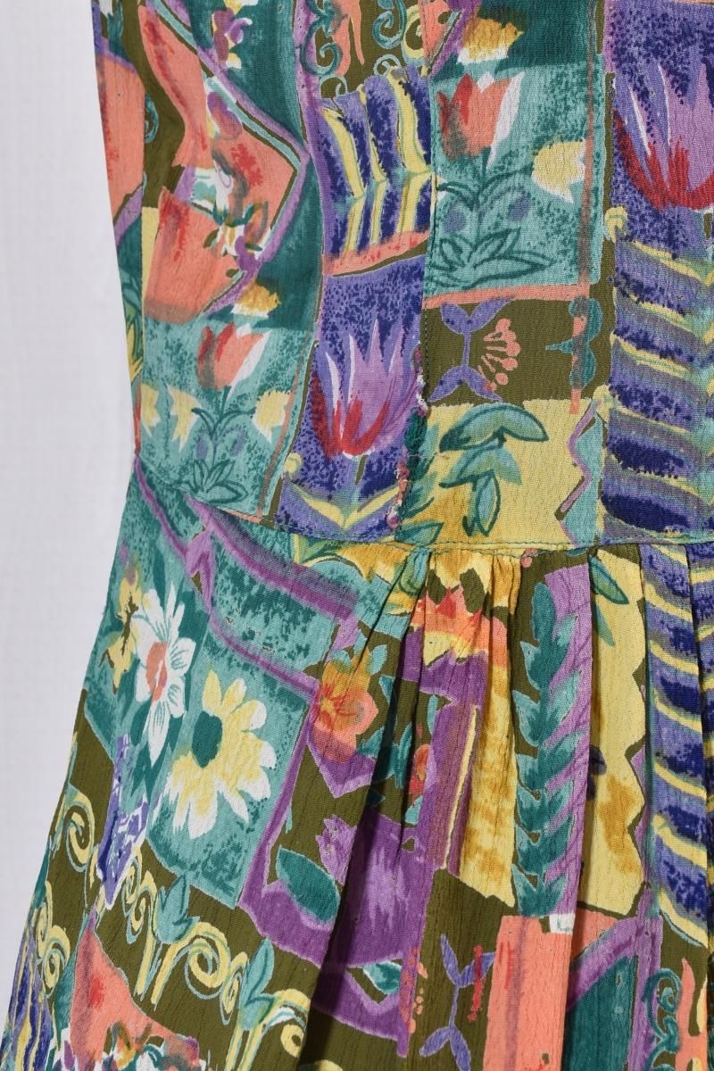 Botanical One Piece Pleats Skirt ボタニカル プリーツ ワンピース 古着のネット通販サイト 古着屋グレープフルーツムーン Grapefruitmoon Onlineshop ヴィンテージアイテム レトロファッション