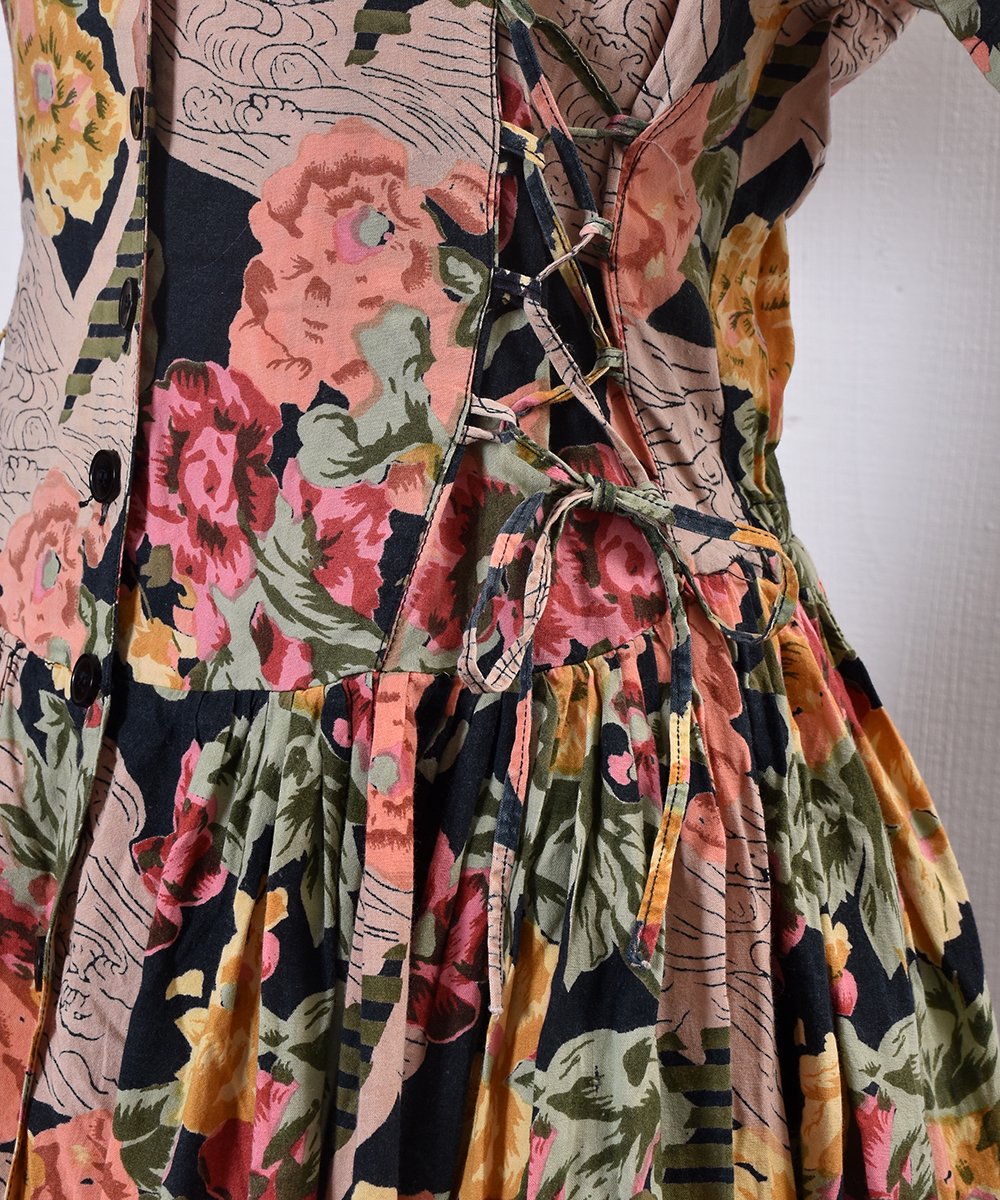 Flower pattern waist Lace up  Dress |  ȥ졼å ɥ쥹ͥ