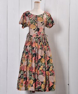 Flower pattern waist Lace up  Dress |  ȥ졼å ɥ쥹 Υͥå 岰졼ץե롼 ࡼ