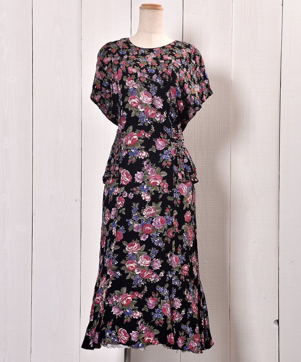  Frill Waist Flower pattern Dress | ե륦ȥǥ  ɥ쥹  ͥå  岰졼ץե롼 ࡼ