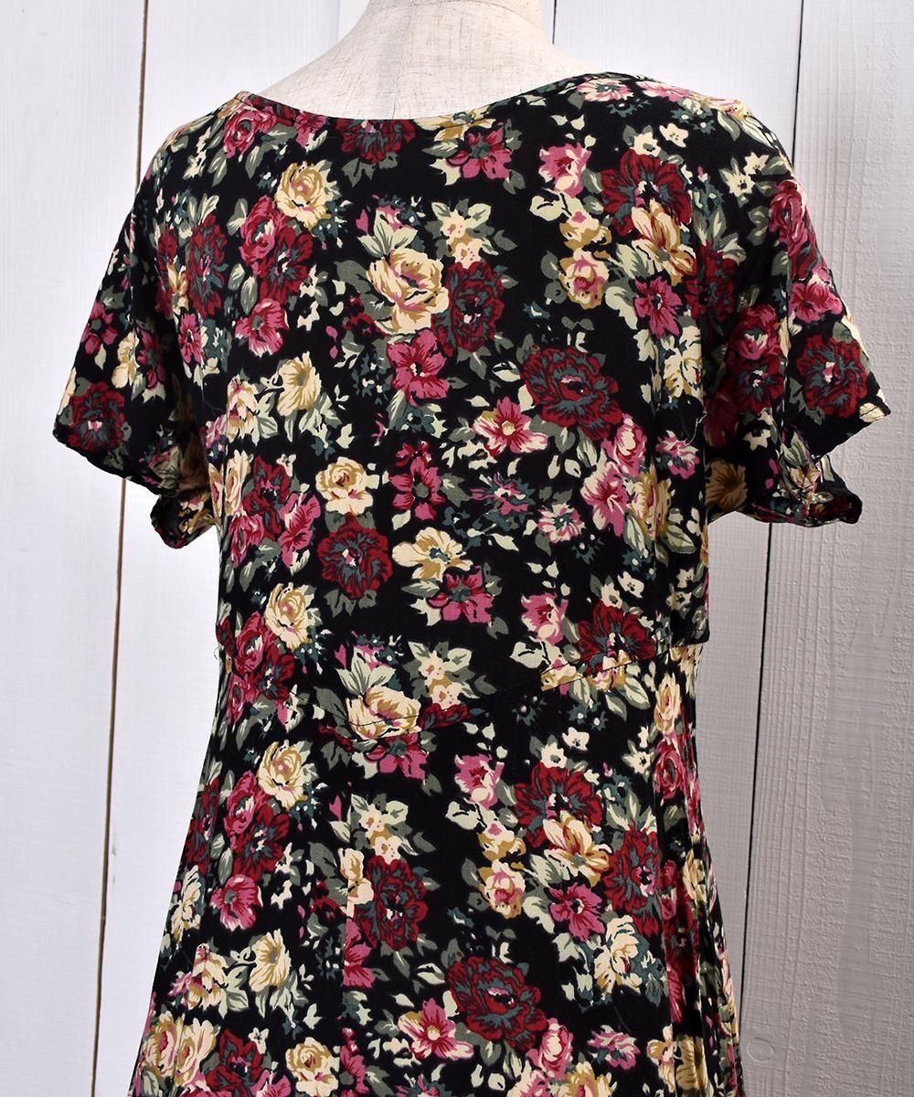 Flower pattern Dress | 花柄 ドレス - 古着屋グレープフルーツ