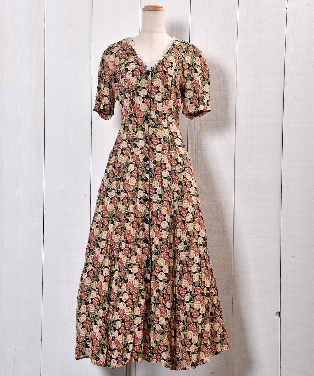  Rose Flower pattern Dress |  ߸졼դ ɥ쥹  ͥå  岰졼ץե롼 ࡼ