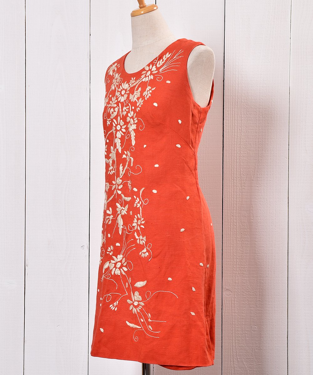 70s Flower Embroidery Dress |70ǯ ֻɽ ɥ쥹ͥ