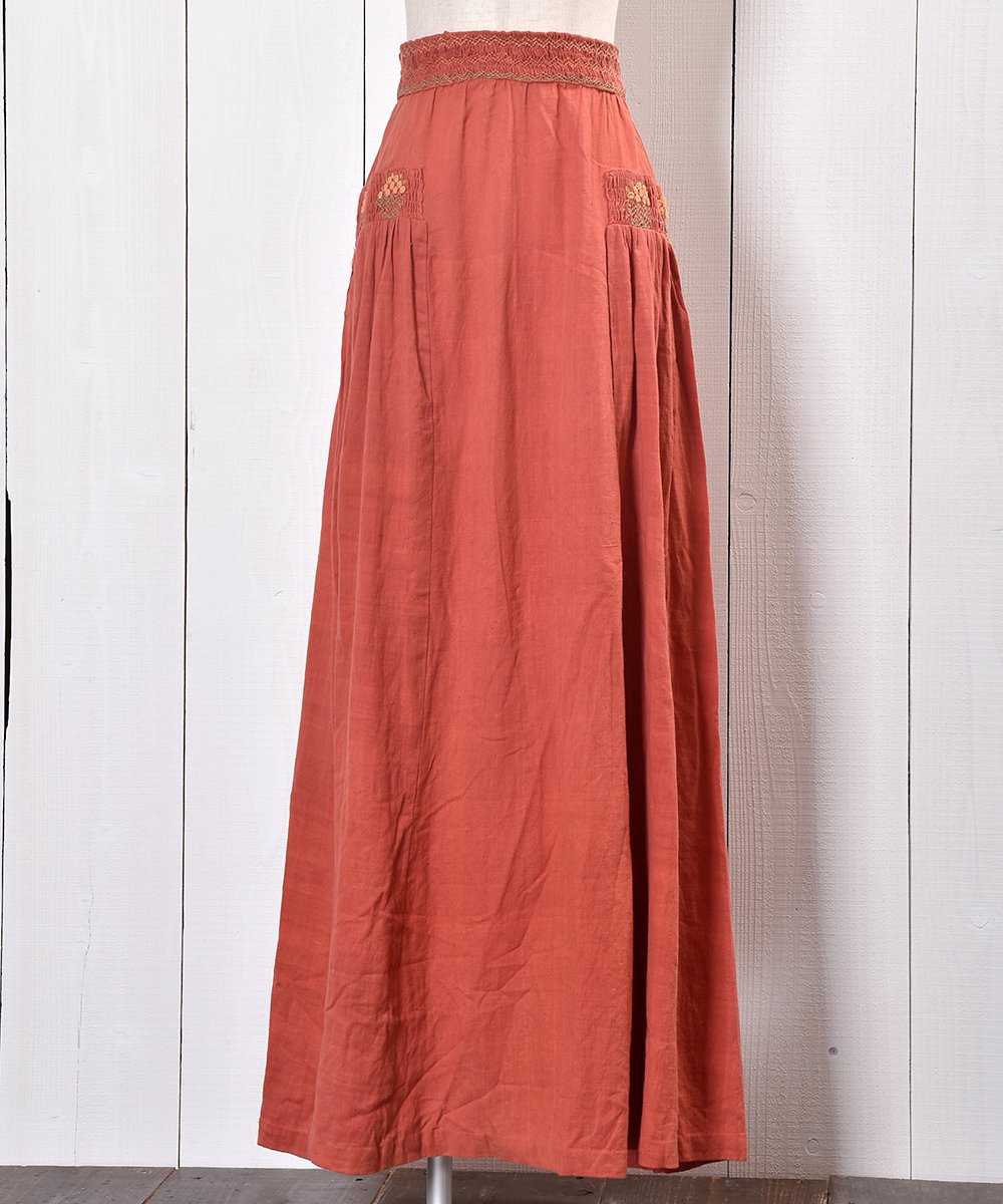  Embroidery Long Skirt åȻɽ 󥰥  ͥå  岰졼ץե롼 ࡼ