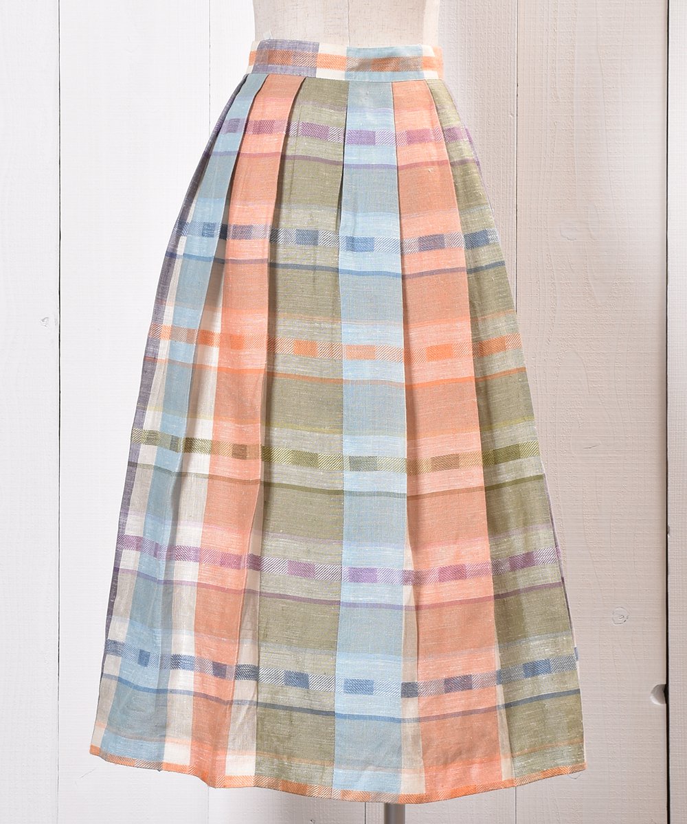  Pastel Pattern Linen Skirt åѥƥ륫顼 ͥ   ͥå  岰졼ץե롼 ࡼ