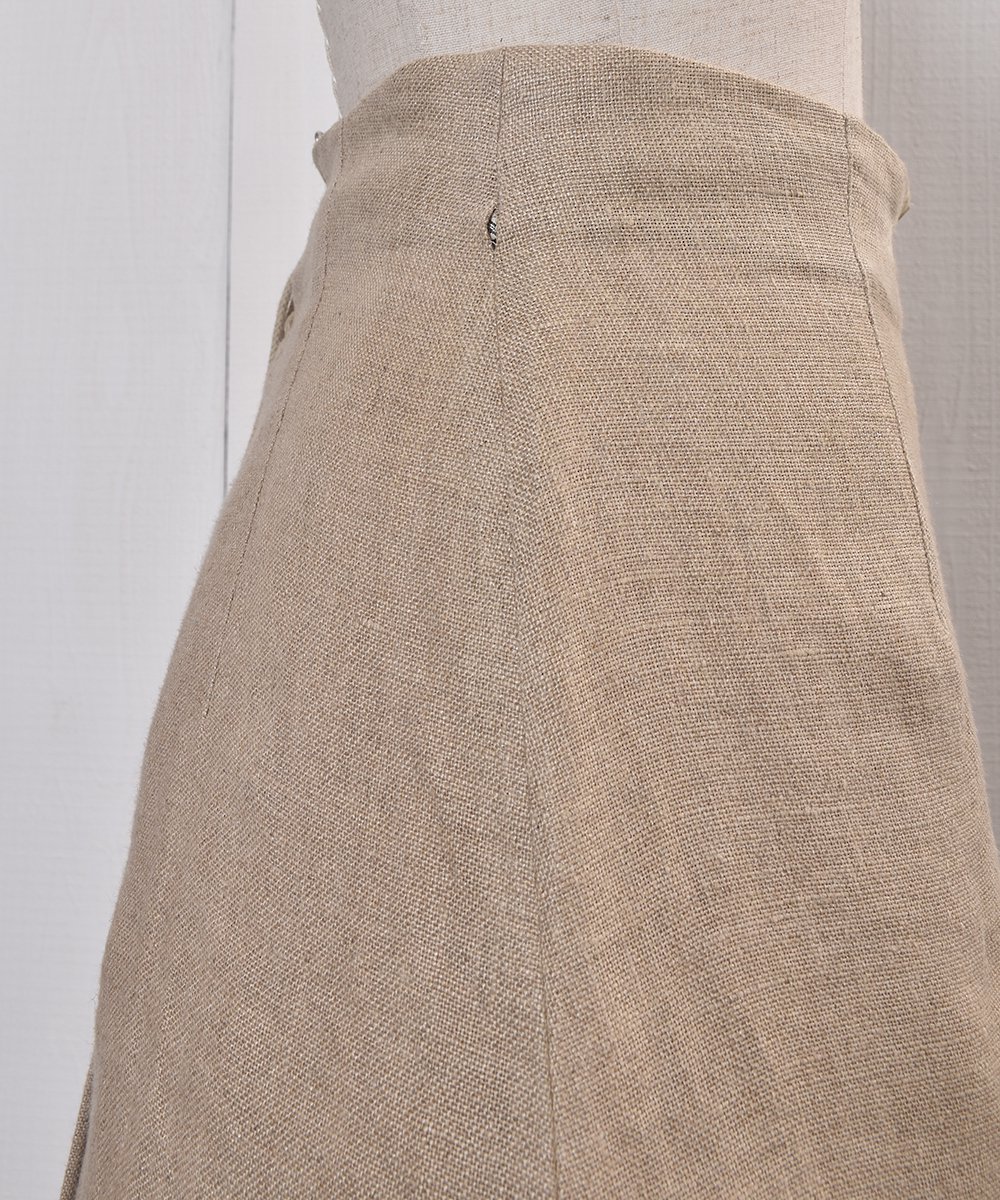  Linen Skirt Shell button Lace-up  |ܥ 졼å ͥ󥹥ȥͥ