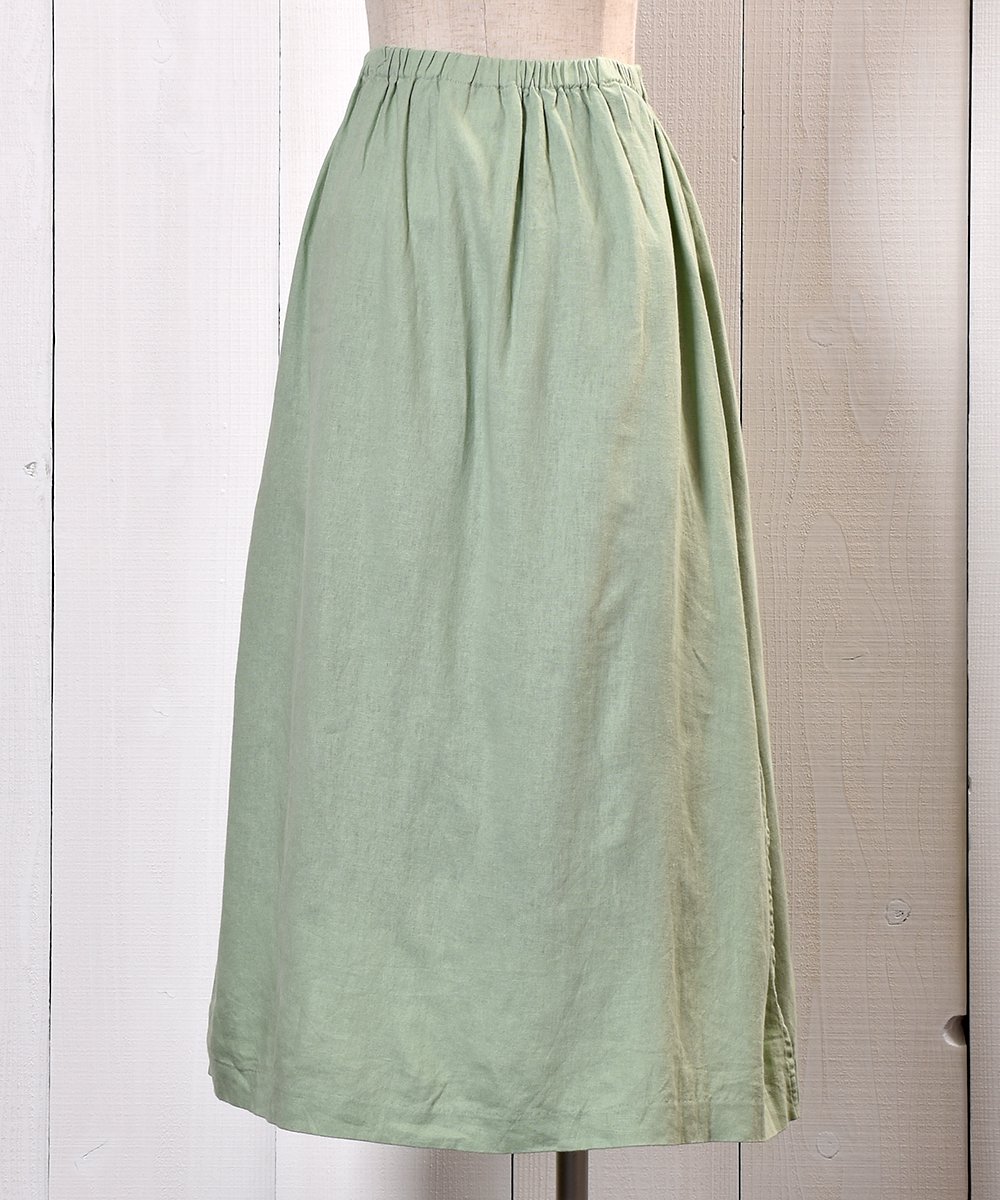 Flare Slit Skirt Mint Green ミントグリーン スリット フレアスカート 古着のネット通販サイト 古着屋グレープフルーツムーン Grapefruitmoon Onlineshop ヴィンテージアイテム レトロファッション