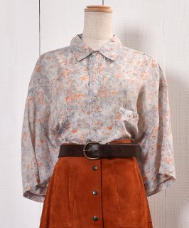 Patchy Pattern Silk Short Sleeve Shirt 륯 Ⱦµ    Υͥå 岰졼ץե롼 ࡼ