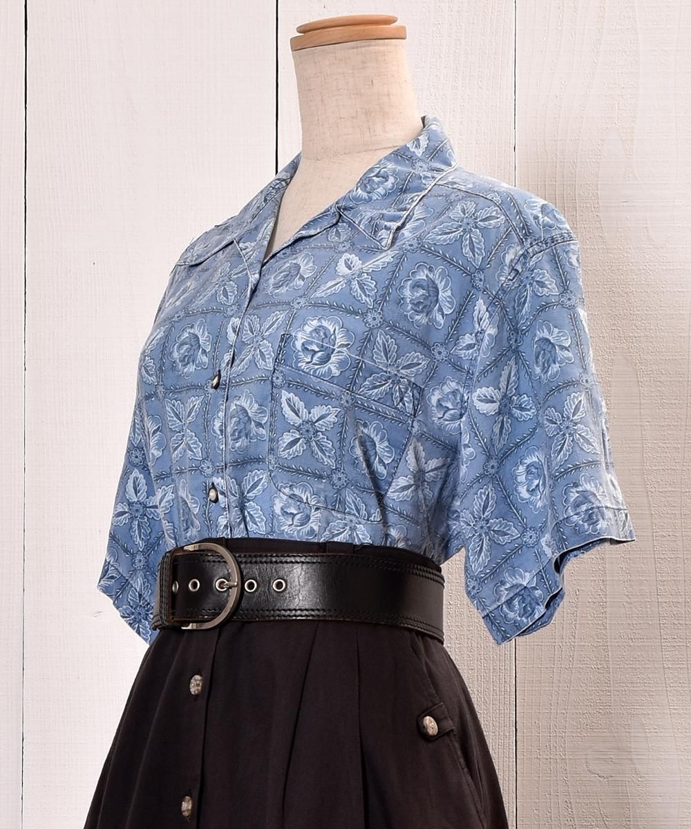 Lee】 Made in Macau Flower Pattern Short Sleeve Shirt Open Lee】 Made in Macau Flower Pattern Short Sleeve Shirt Open