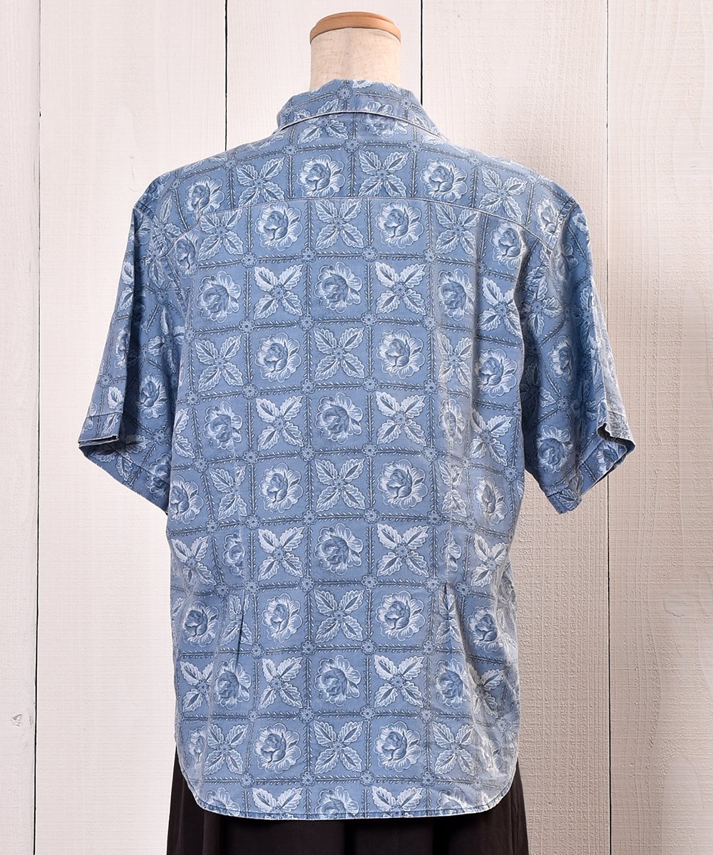 Lee Made in Macau Flower Pattern Short Sleeve Shirt Open Collar Linesåޥ    Ⱦµ ͥ