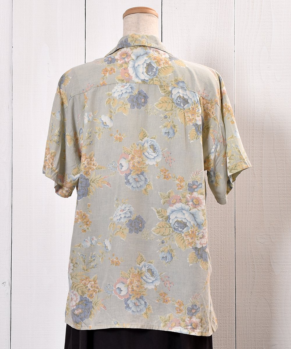 Flower Pattern Short Sleeve Shirt Open Collar  Ⱦµ ͥ