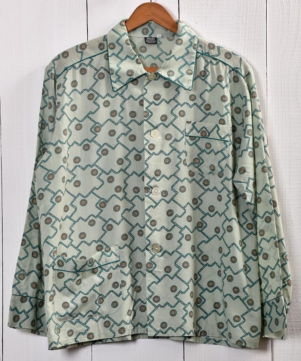 Multi Pattern Pajamas Shirt ｜総柄パジャマシャツ | グリーン系