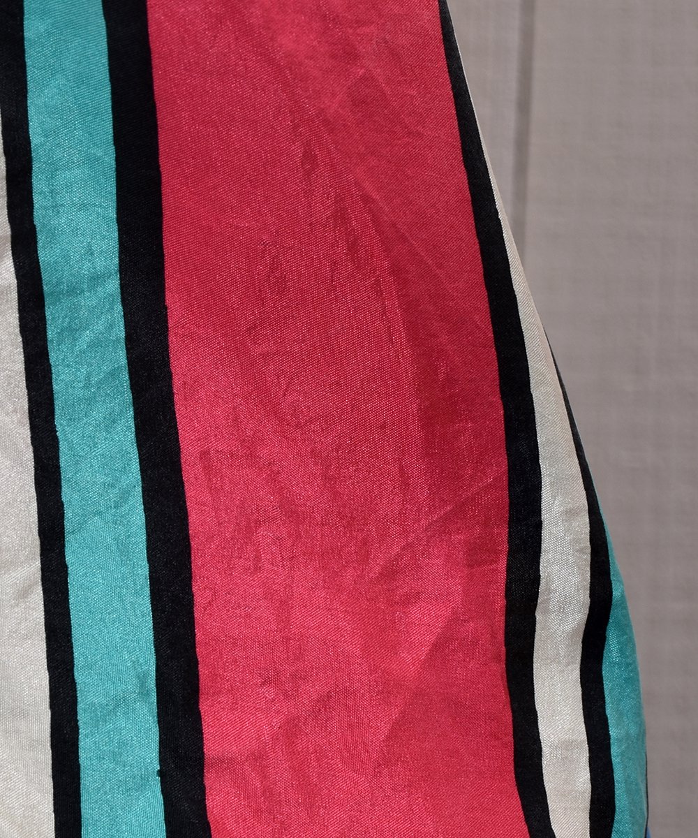 Multi Stripe Pattern Silk Short Sleeve Shirtåޥȥ饤 륯 Ⱦµĥͥ