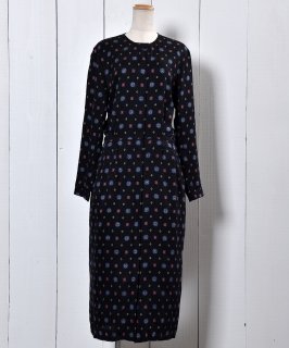 80's Liz Claiborne Fine Pattern Dress | 80ǯ ꥺ 쥤ܡ  륯 ɥ쥹 Υͥå 岰졼ץե롼 ࡼ