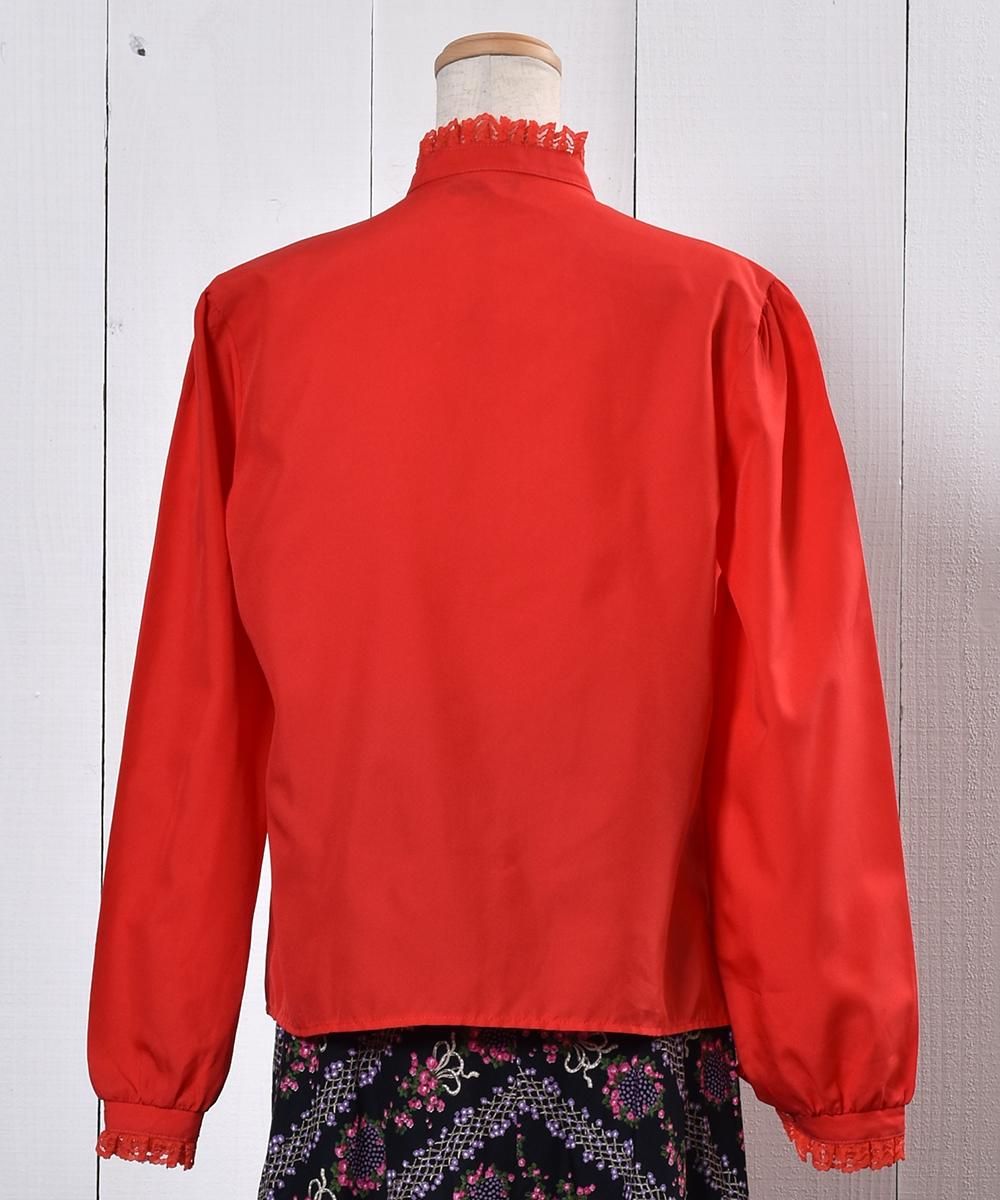 Made in USA Frill Blouse |アメリカ製 フリル ブラウス - 古着 Made in USA Frill Blouse |アメリカ製 フリル ブラウス - 古着