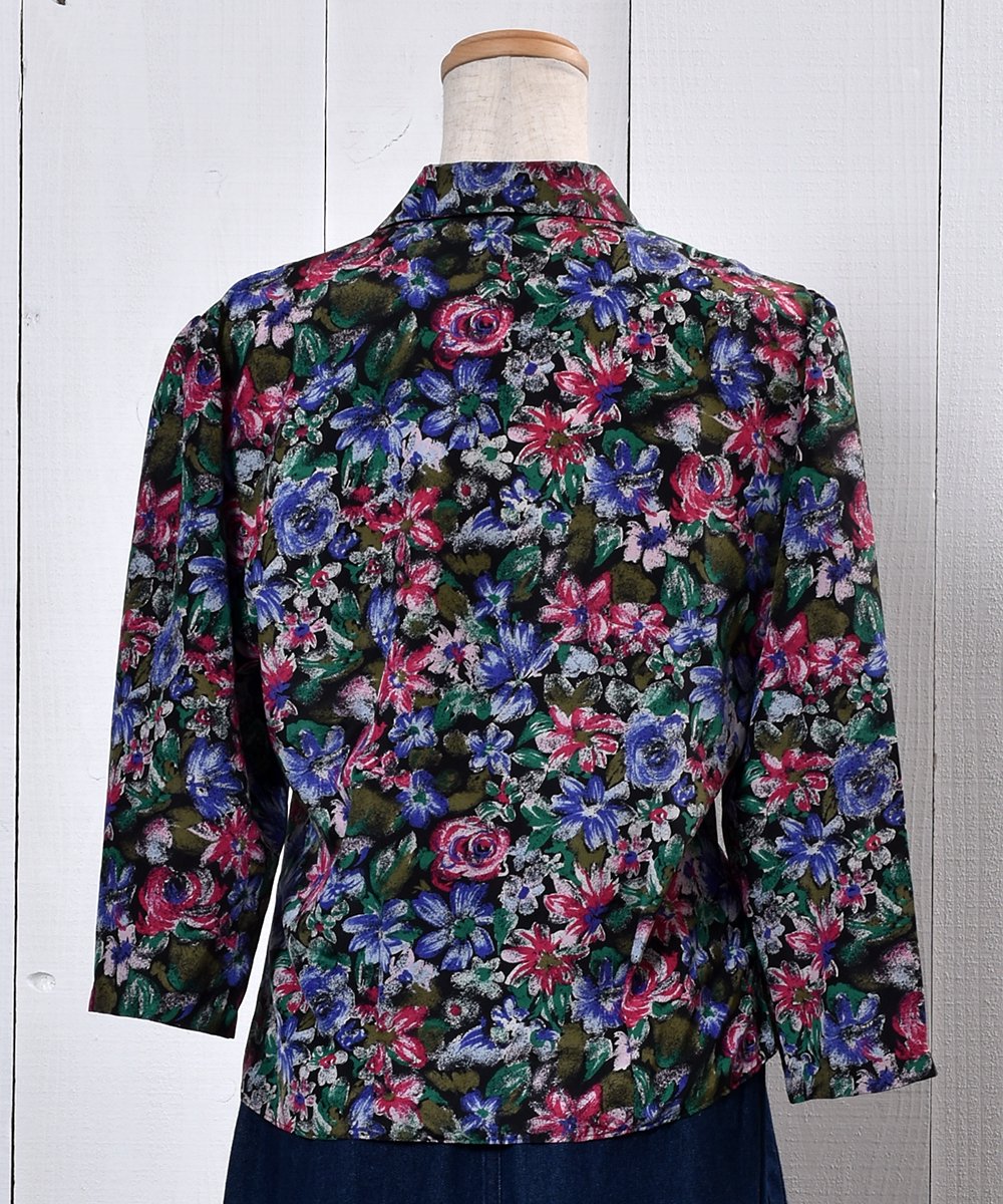 Made in THE U.K Flower Pattern Three quarter sleeve Shirtsåꥹ  ʬµĥͥ